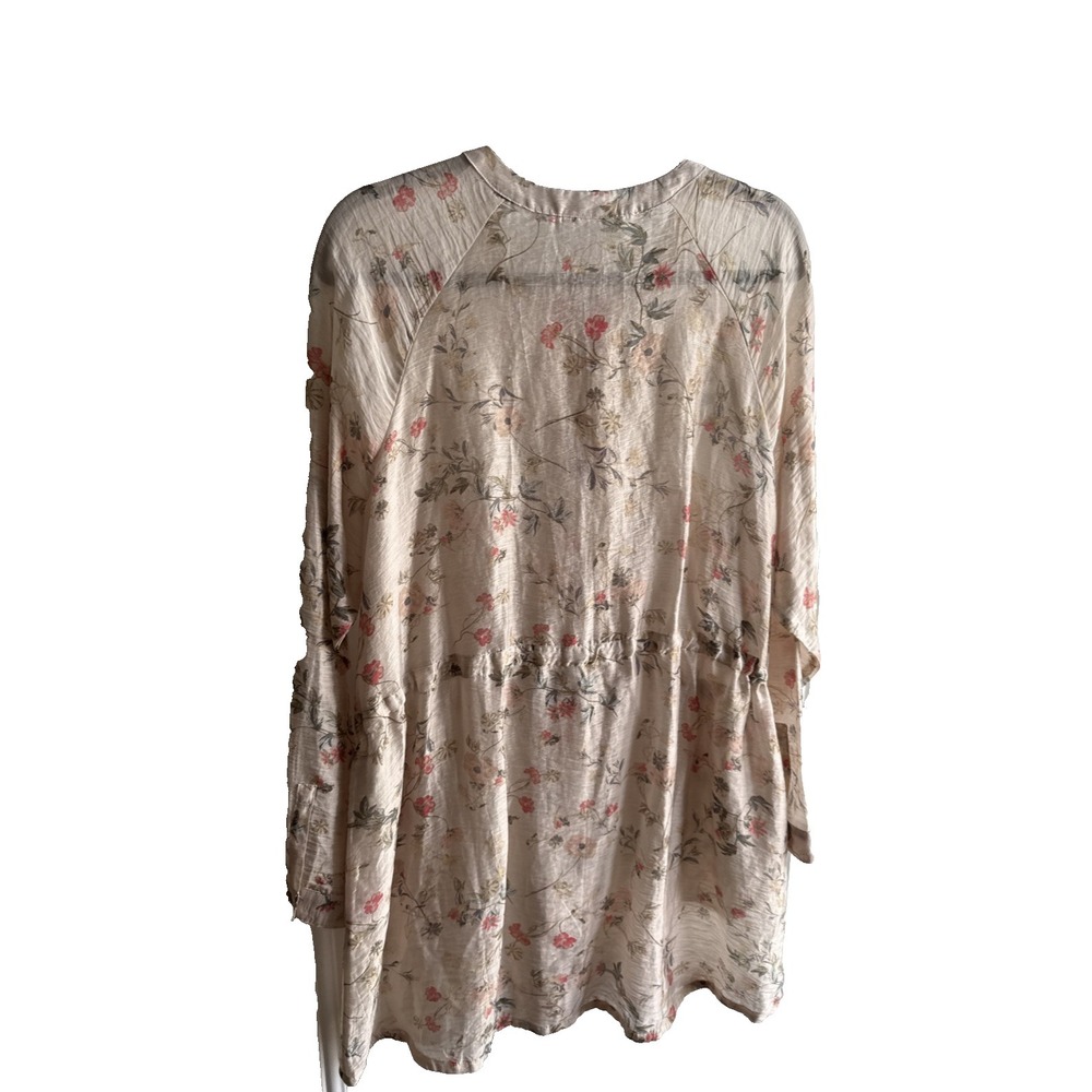 J. Jill Cream Floral Tunic Dress with Pink & Green Accents - Picture 5 of 7